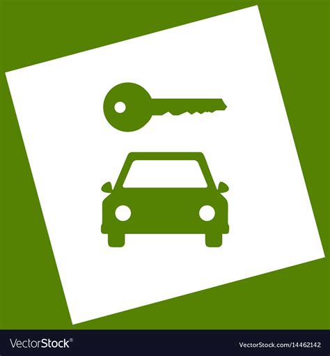 Car key simplistic sign white icon Royalty Free Vector Image