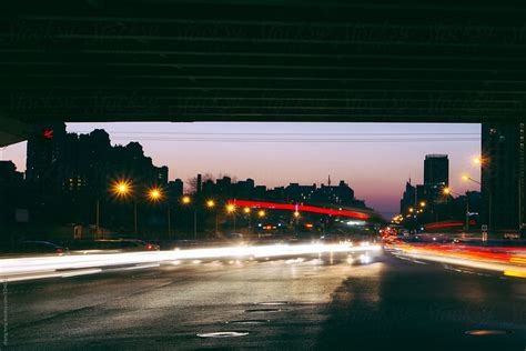 "Car Lights At Night In Beijing, Long Exposure" by Stocksy Contributor ...