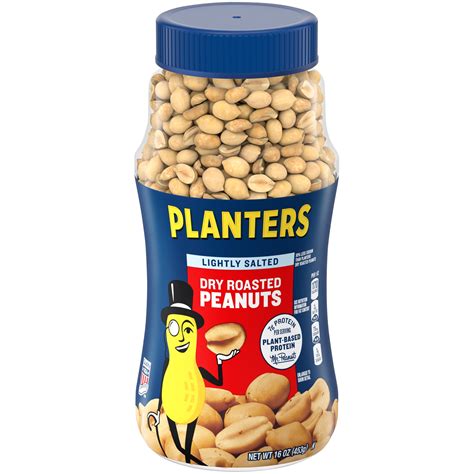 Planters Lightly Salted Dry Roasted Peanuts, 16 oz Jar - Walmart.com - Walmart.com