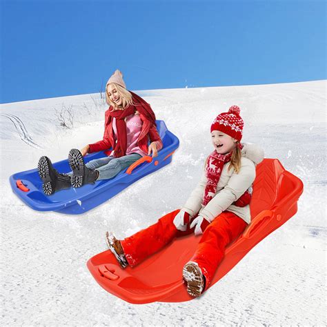 Snow Sled for Kids and Teens, SESSLIFE Plastic Sleds for Snow, Winter ...