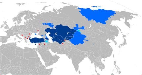 Map of Turkic languages - Turkic peoples - Wikipedia | Türkçe, Türkler