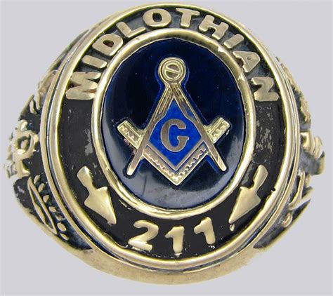 Custom Gold Masonic Lodge Ring 11010