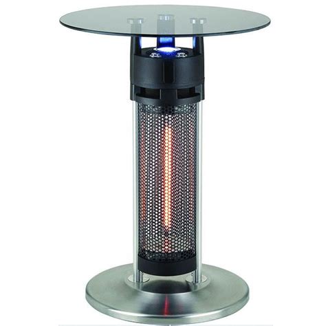EnerG+ 1400W Electric Infrared Bistro Table Patio Heater With LED Light - 120V - Silver - HEA ...