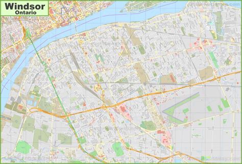 Large detailed map of Windsor (Ontario) - Ontheworldmap.com