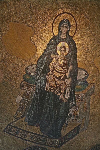 Hagia Sophia Interior Virgin.his was the first of the post-iconoclastic mosaics. It was ...