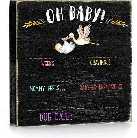 Amazon.com: Funny Pregnancy Announcement Chalkboard Wooden Box Sign ...