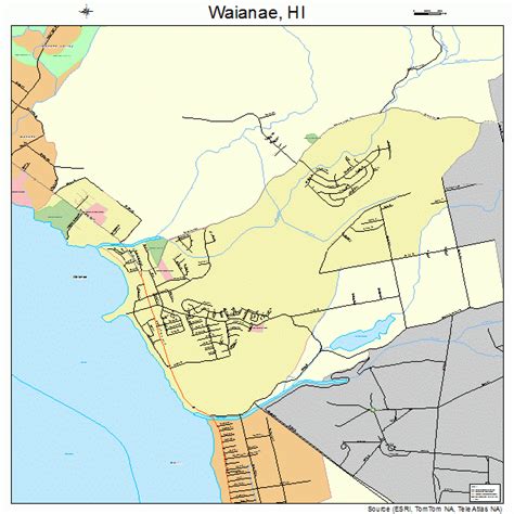 Waianae Hawaii Street Map 1574450