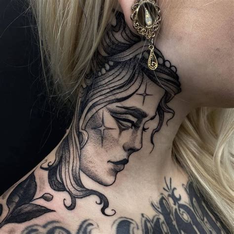 30+ Attractive Neck Tattoo Art For Women – IdeasDonuts