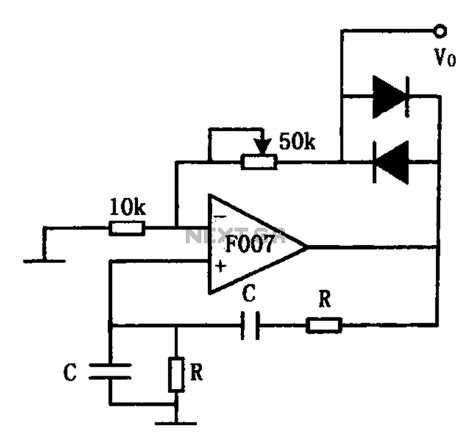 F007 stable sine wave oscillator circuit diagram under Sine Wave Oscillator Circuits -59254 ...