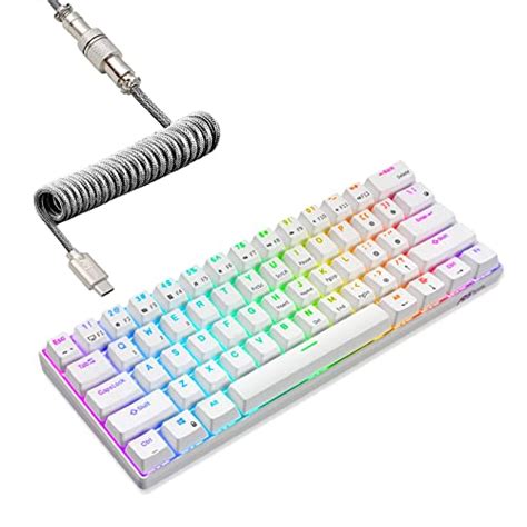 RK ROYAL KLUDGE RK61 60% Mechanical Keyboard with Coiled Cable, 2.4Ghz/Bluetooth/Wired, Wireless ...