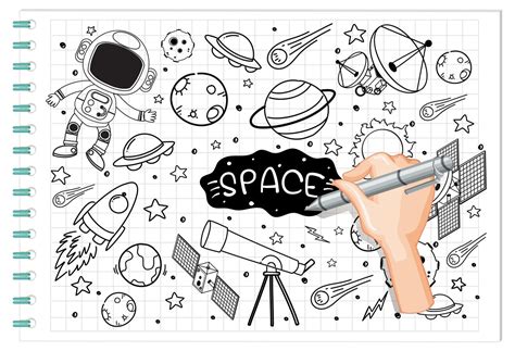 Hand drawing space element in doodle or sketch style on paper 1782887 Vector Art at Vecteezy