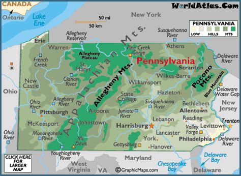 Pennsylvania Map - United States