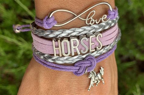 Amazon.com: SportyBella Horse Charm Bracelet for Women, Horse Lovers ...