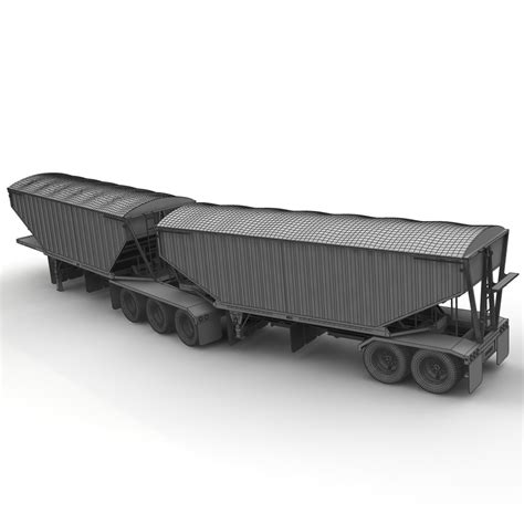 B-train Trailer Truck 3d Model