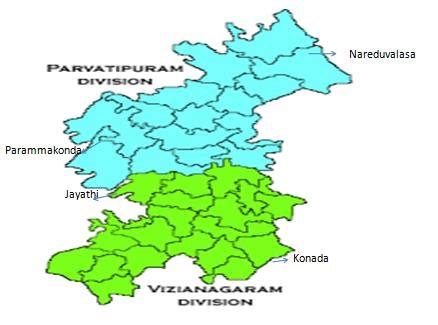 Map showing Vizianagaram district showing study areas | Download Scientific Diagram