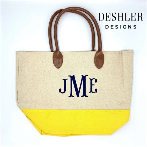 Monogram Tote Monogram Tote Bag Monogrammed Tote | Etsy