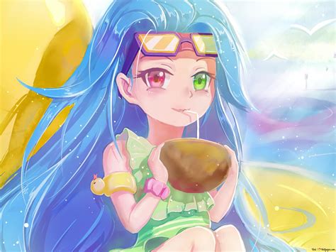 League of Legends (LOL) - Pool Party Zoe (Anime Fanart) 4K wallpaper ...