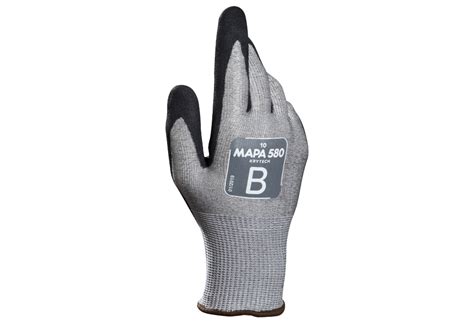 580 8 | Mapa KRYTECH 580 Black HDPE Cut Resistant Work Gloves, Size 8, Medium, Nitrile Coating | RS