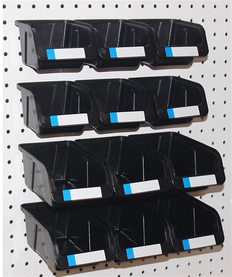 12-Pack of Large and Medium Plastic Pegboard Organization Bins