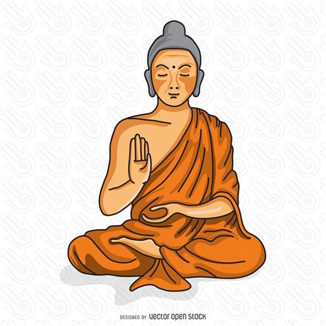 Buddhist monk meditating illustration - Free Vector | Silhouette illustration, Buddha art ...