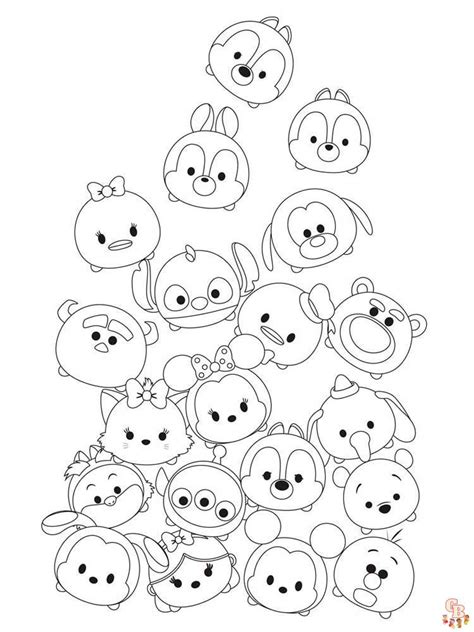 Tsum Tsum Coloring Pages Printable for kids - GBcoloring