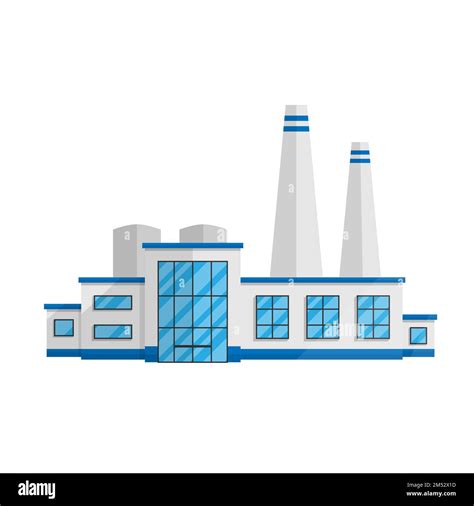 Factory building in the Flat style isolated on white background vector ...