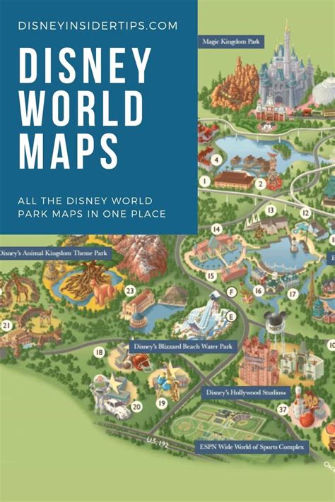 2024 Disney World Map | Disney world map, Disney map, Disney world