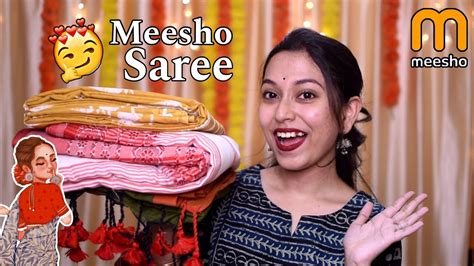 MEESHO Super Affordable Saree Haul 💖 Meesho saree Collection Under 500 ...