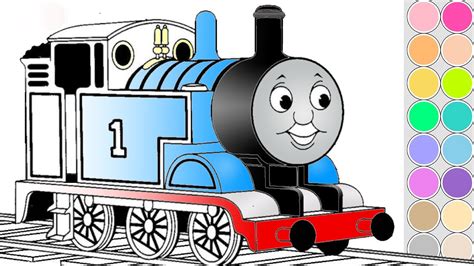 Coloring Thomas train for kids. Drawing animation Thomas and Friends. Colouring book pages ...