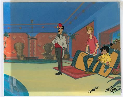 Scooby, Shaggy, and Flim Flam production cel and drawing from The 13 ...