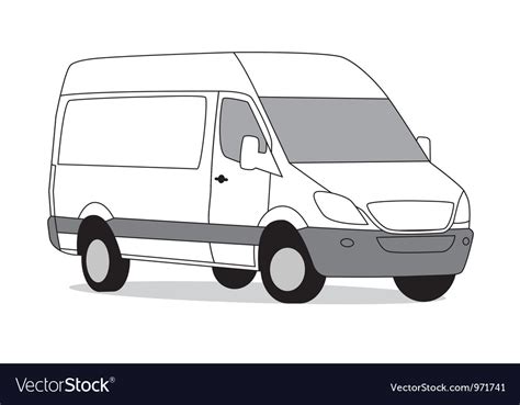 Delivery van white Royalty Free Vector Image - VectorStock