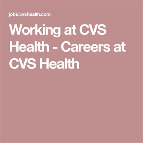 Working at CVS Health - Careers at CVS Health | Health careers, Job ...