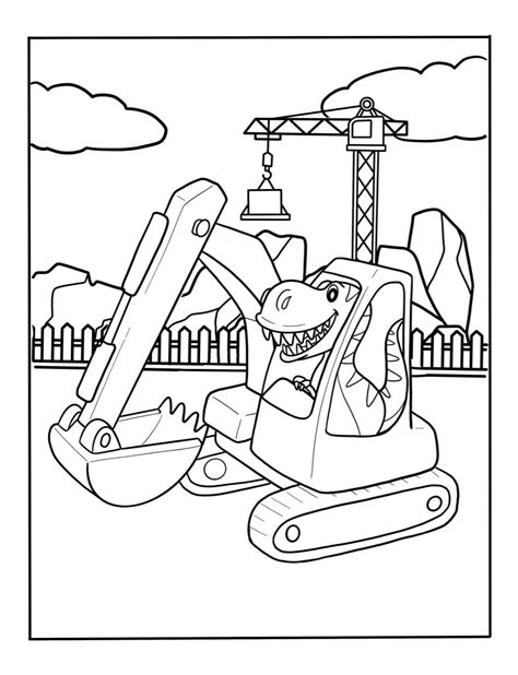 Printable Excavator Coloring Pages! Free Dinosaur Pictures To Color