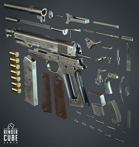 ArtStation - Colt 1911, RENDER CUBE Colt 1911, 1911 Pistol, Military Weapons, Weapons Guns, Guns ...