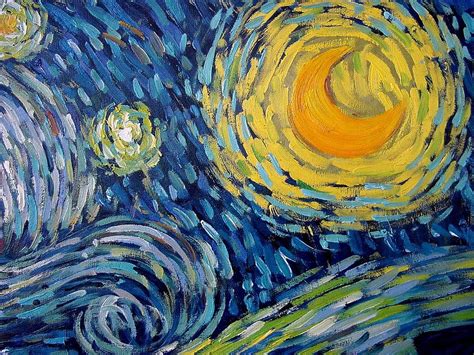 Starry Night Inspired By Van Gogh Her Painted Canvas Paintings Prints ...