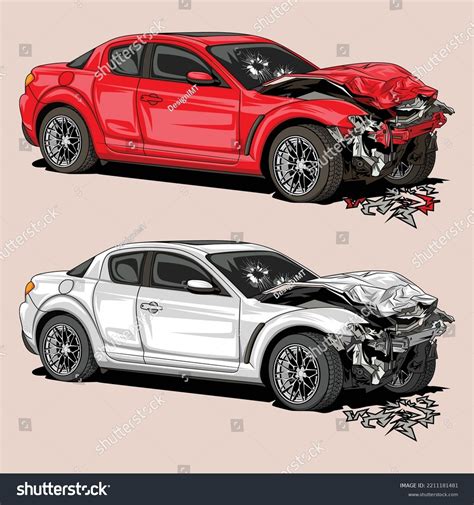 Broken Car Vector Art Image Eps Stock Vector (Royalty Free) 2211181481 ...