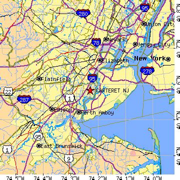 Carteret, New Jersey (NJ) ~ population data, races, housing & economy