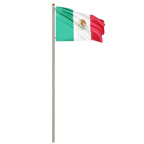 Mexico Flag With Pole, Mexico Flag Waving With Pole, Mexico Flag Waving With Post, Mexico Flag ...