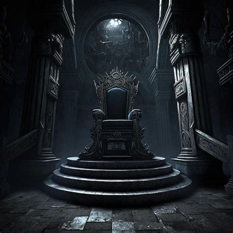 Premium Photo | Throne in the castle of darkness 3d illustration in 2023 | Throne, Throne room ...