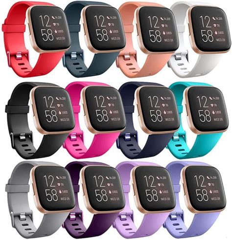 Fitbit Versa 2 Bands, 12 Pack Soft Silicone Sports Bands for Fitbit Versa/Versa 2/ Fitbit Versa ...