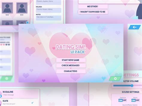 Free UI Asset Pack for Dating Sim Games | Dating sim, Dating sim game, Dating simulator