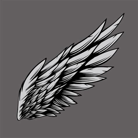 Wings Illustration in tattoo style 6947447 Vector Art at Vecteezy