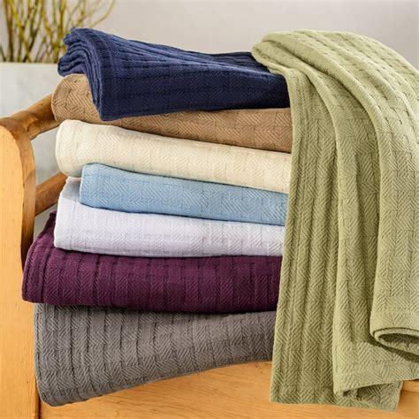 Basket Weave All-Season 100% Cotton Thermal Woven Blanket Ivory / Full/Queen - Walmart.com ...