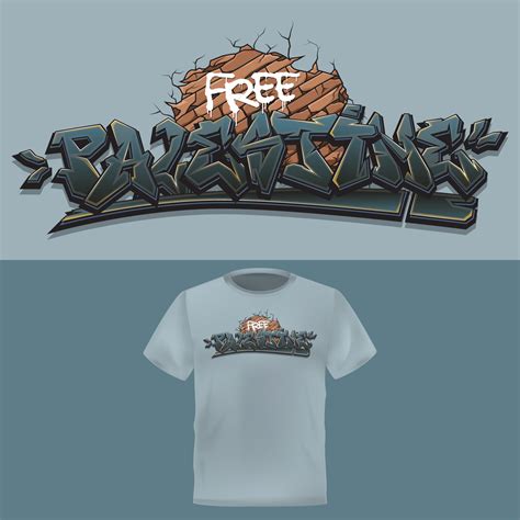 Modern t-shirt design. Free Palestine graffiti lettering 16588931 ...