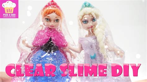 Easy clear slime DIY tutorial | Frozen Elsa Anna in ice!! - YouTube