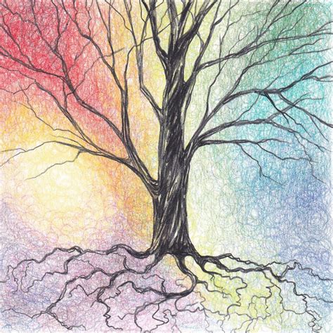 Colored Pencil: Tree | Tree drawing, Tree drawings pencil, Pencil trees