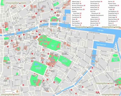 Dublin maps - Top tourist attractions - Free, printable city street map ...