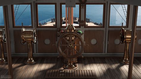 Titanic render #6 - Centerline View from the Command Bridge : titanic