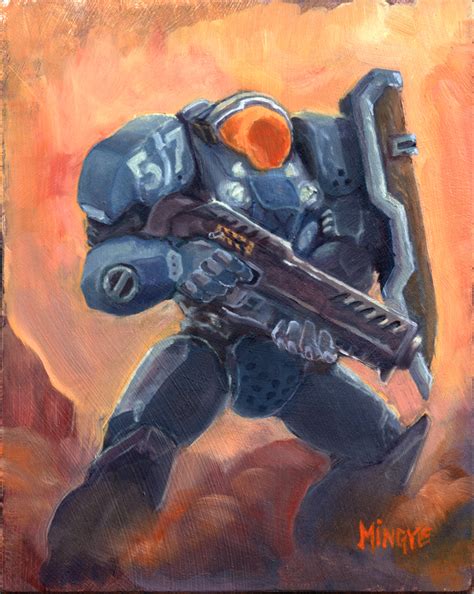 Terran Marine (oil painting) by fenrysk-art on DeviantArt