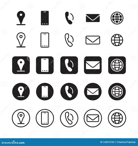 Contact Information Icons, Vector Stock Vector - Illustration of design, icons: 134019102